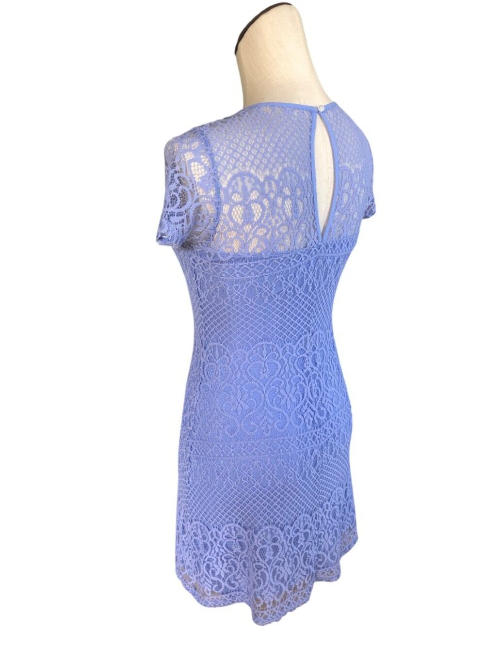 Holister Dress Womens S Fit Flare Lace Keyhole Back Crisscross Front Periwinkle - Picture 5 of 11
